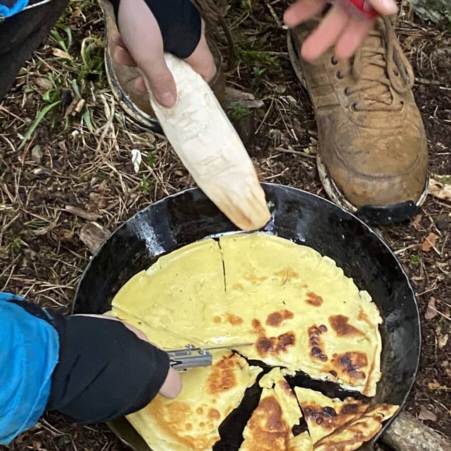 Pfannkuchen bei Nebel und Nieselregen